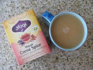 mayan cocoa spice tea made with stevia and rice milk