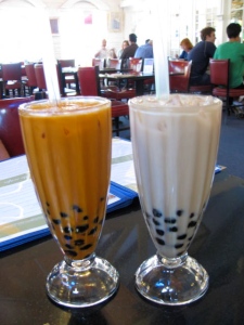 pearl iced teas (left: thai, right: jasmine)